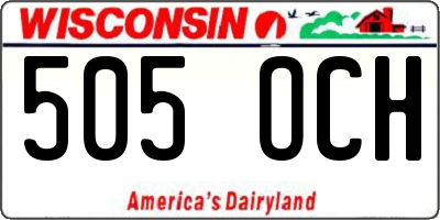 WI license plate 505OCH