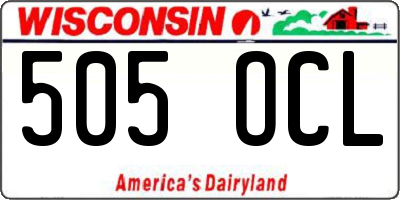 WI license plate 505OCL