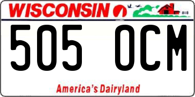 WI license plate 505OCM