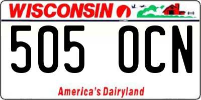 WI license plate 505OCN