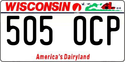 WI license plate 505OCP