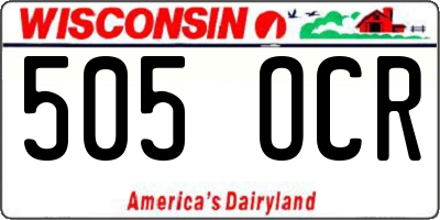 WI license plate 505OCR