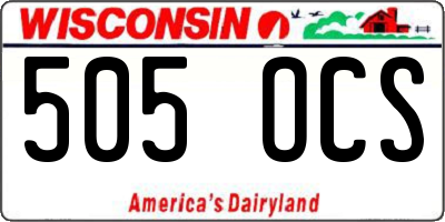 WI license plate 505OCS