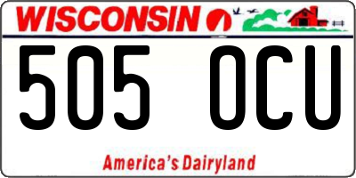 WI license plate 505OCU
