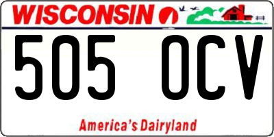 WI license plate 505OCV