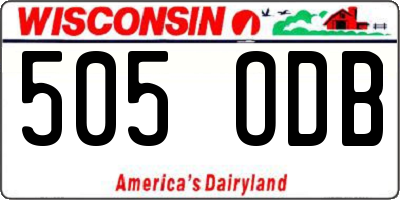 WI license plate 505ODB