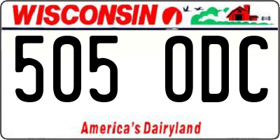 WI license plate 505ODC