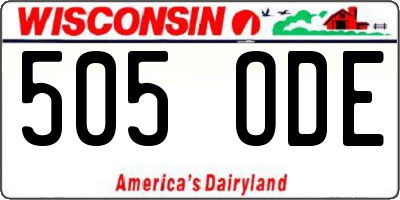 WI license plate 505ODE