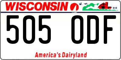 WI license plate 505ODF