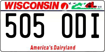 WI license plate 505ODI