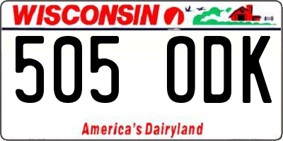 WI license plate 505ODK