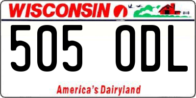 WI license plate 505ODL