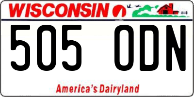 WI license plate 505ODN