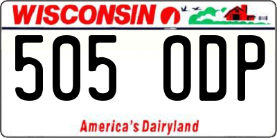 WI license plate 505ODP