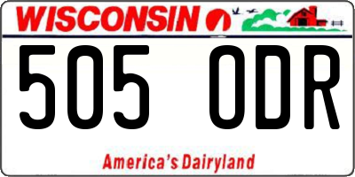WI license plate 505ODR