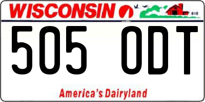 WI license plate 505ODT