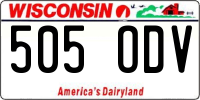 WI license plate 505ODV