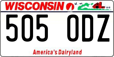 WI license plate 505ODZ