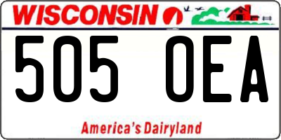 WI license plate 505OEA