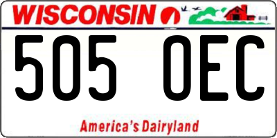 WI license plate 505OEC