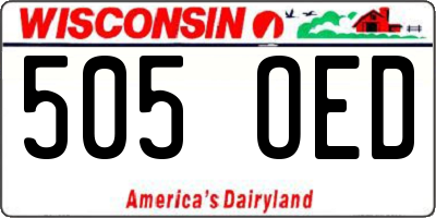 WI license plate 505OED