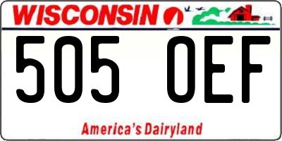 WI license plate 505OEF