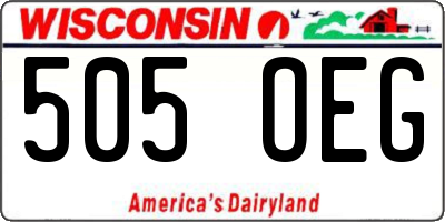 WI license plate 505OEG