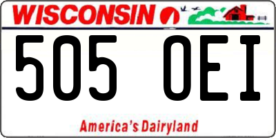 WI license plate 505OEI