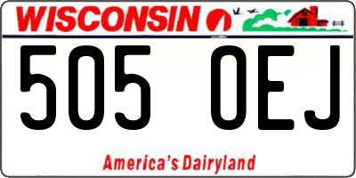 WI license plate 505OEJ