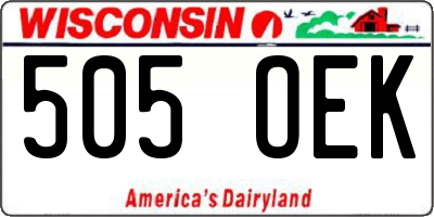 WI license plate 505OEK