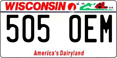 WI license plate 505OEM