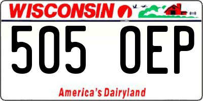 WI license plate 505OEP
