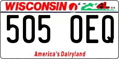 WI license plate 505OEQ