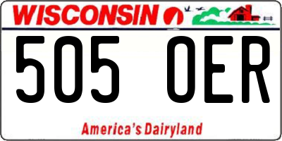 WI license plate 505OER