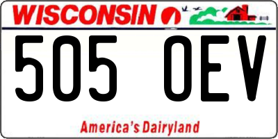 WI license plate 505OEV