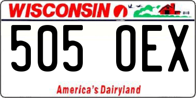 WI license plate 505OEX