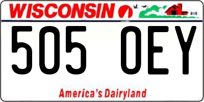 WI license plate 505OEY