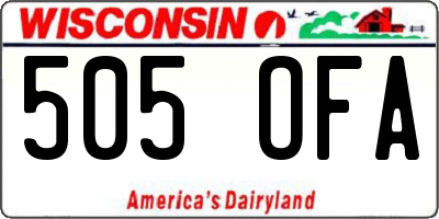 WI license plate 505OFA