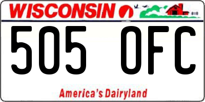 WI license plate 505OFC