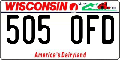 WI license plate 505OFD