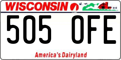 WI license plate 505OFE