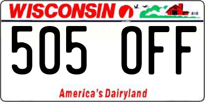 WI license plate 505OFF