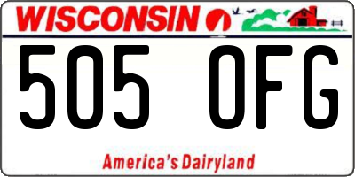 WI license plate 505OFG