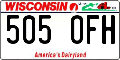 WI license plate 505OFH