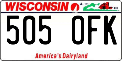 WI license plate 505OFK