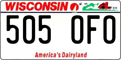 WI license plate 505OFO