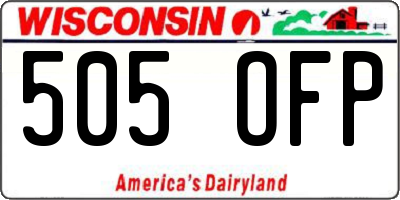 WI license plate 505OFP