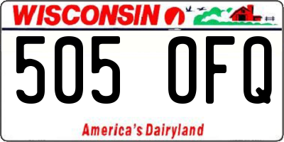 WI license plate 505OFQ