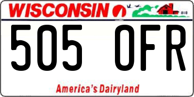WI license plate 505OFR