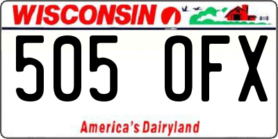 WI license plate 505OFX